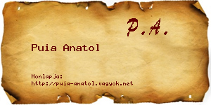 Puia Anatol névjegykártya